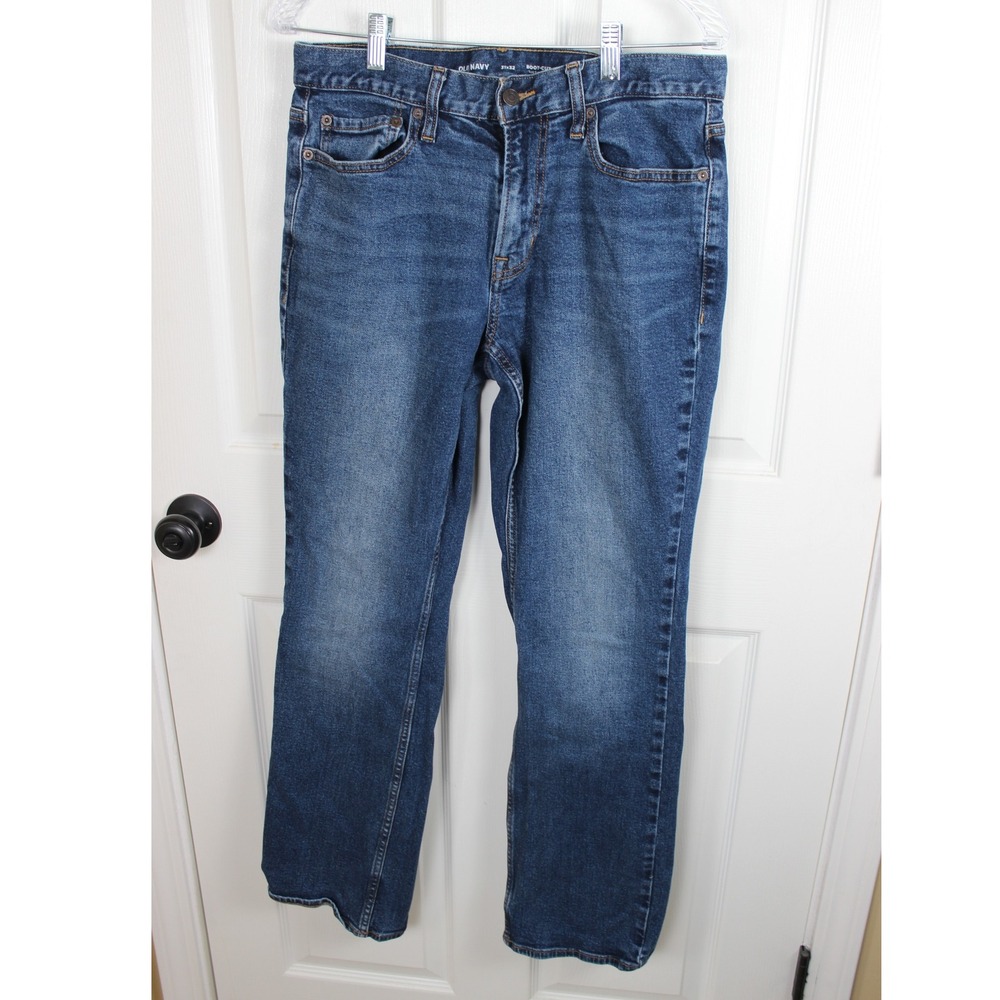 Old Navy Boot Cut Jeans Mens 31X32 Blue Denim 100%Cotton Straight Leg